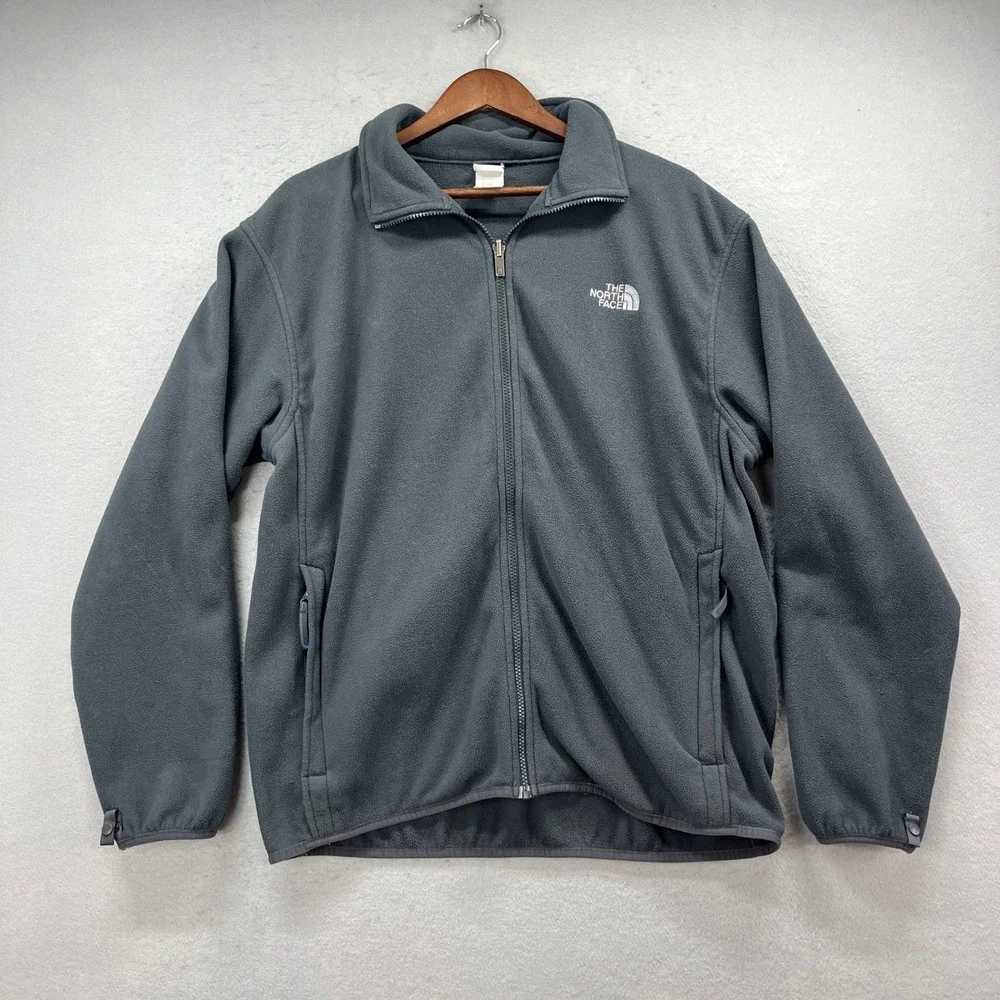 The North Face Fleece Jacket Mens Large Gray Full Zip Outdoor Gorpcore Cozy Warm